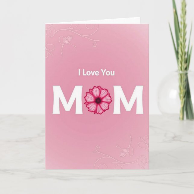 Carte Fleur Fuchsia Je T'Aime Maman (Devant)