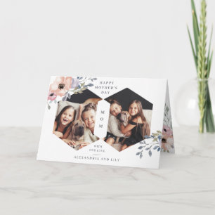 Carte Fleur géométrique blanche   Photo Fête des mères