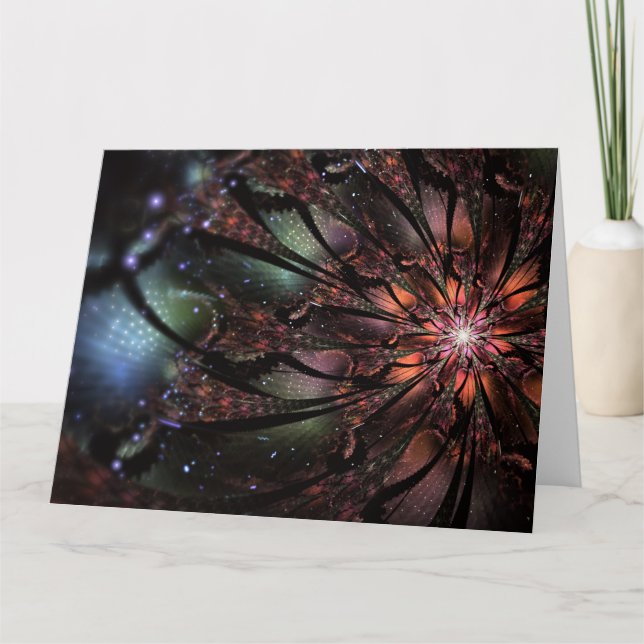 Carte Fleur imaginaire fractale douce et tendresse (Devant)