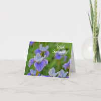 Fleur Iris Bleu Avec Condolence Sympathique