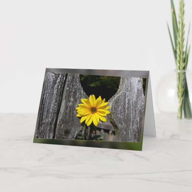 Carte Fleur jaune accueillante (Devant)