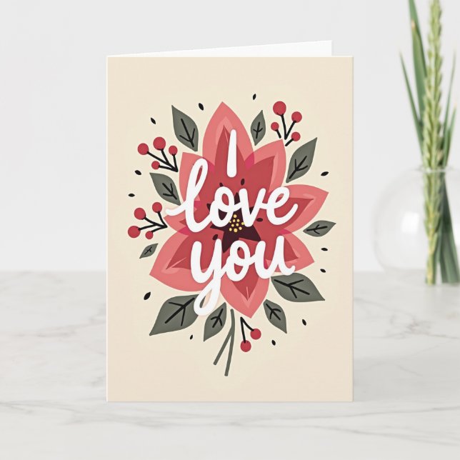 Carte Fleur Je T'Aime (Devant)