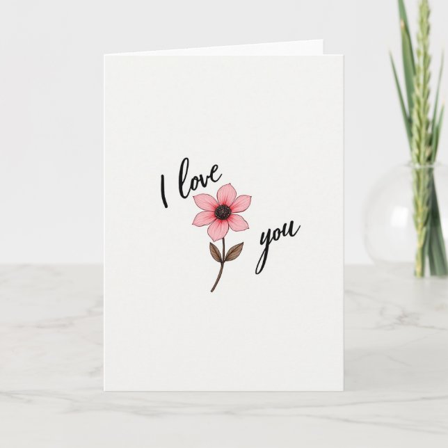 Carte Fleur Je T'Aime (Devant)