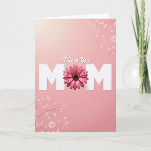 Carte Fleur Je T'Aime Maman (Devant)