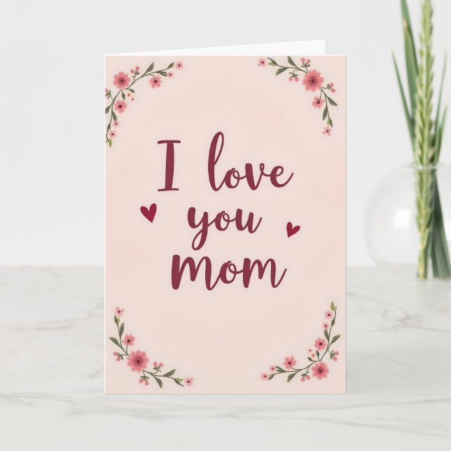 Carte Fleur 'Je t'aime Maman' (Devant)