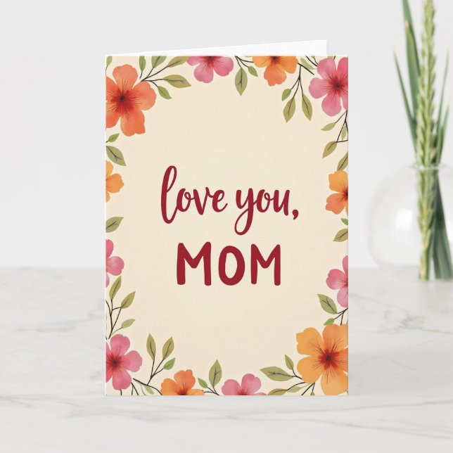 Carte Fleur Je T'Aime Maman (Devant)