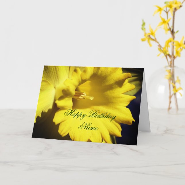 Carte Fleur jonquille Jaune Personnalisée Anniversaire (Fleur jaune)