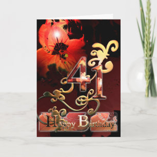 Carte Fleur Lilly Dream Joyeux  41 Anniversaire orné