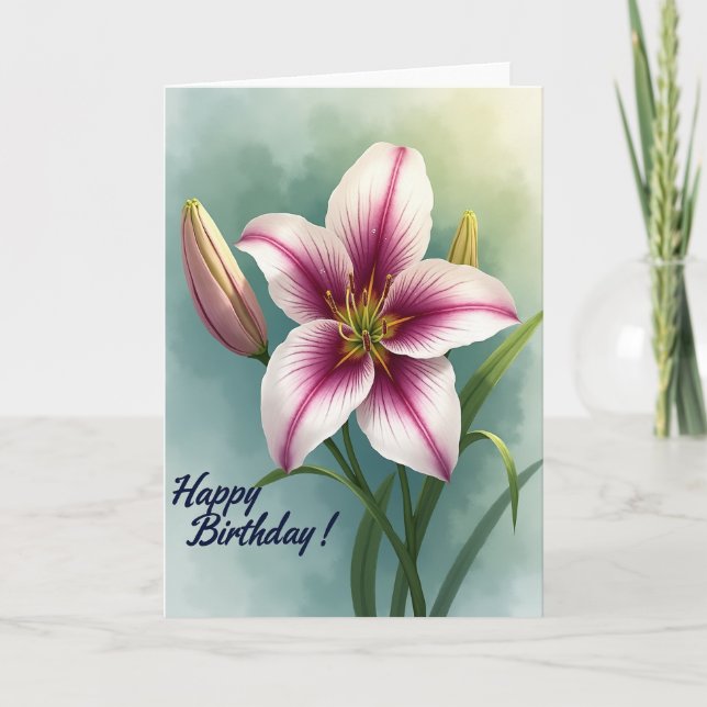 Carte Fleur Magenta Joyeuse (Devant)
