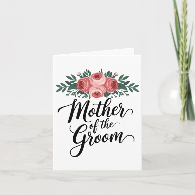 Carte Fleur Mère Du Wedding shower Groom Maman De (Devant)