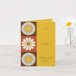 Carte Fleur Mood Gras Blanc Jaune Salutation quotidienne