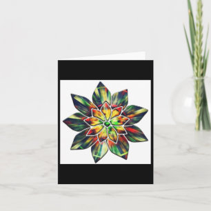 Carte Fleur Multicolore Ou Peut-Être Une Star De Noël St