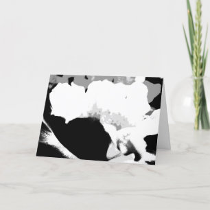 Carte Fleur noire et blanche Abstraite, blanche à l'inté