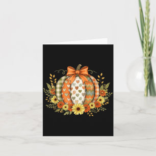 Carte Fleur patchwork citrouille Thanksgiving automne