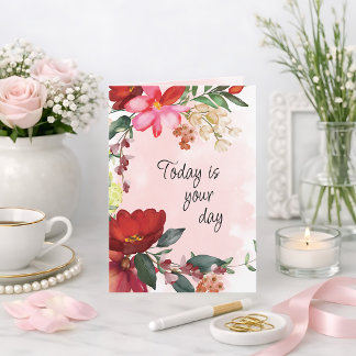 Carte Fleur personnalisée d'anniversaire ou de fête des