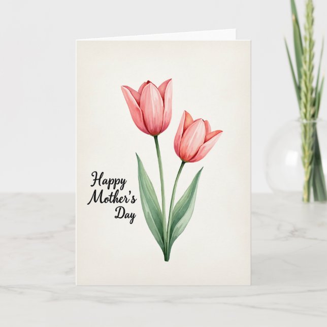 Carte Fleur Plaid Aquarelle (Devant)