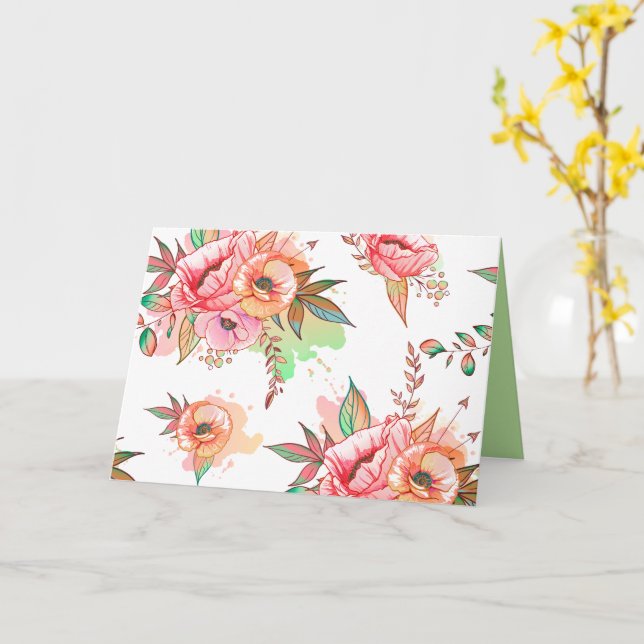 Carte fleur printanière (Fleur jaune)