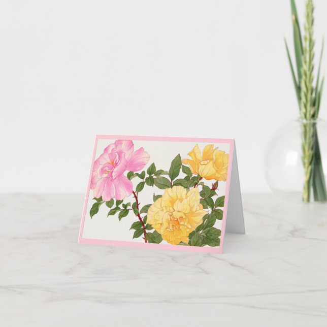 Carte Fleur rose, Anniversaire (Devant)