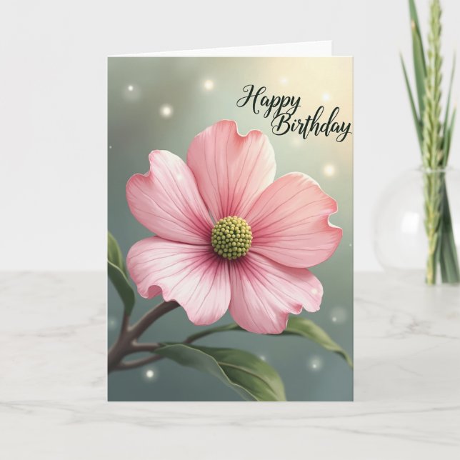 Carte Fleur Rose Douce (Devant)