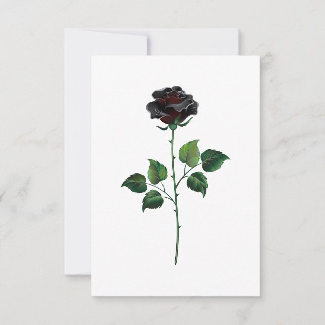 Carte Fleur rose noire (Devant)