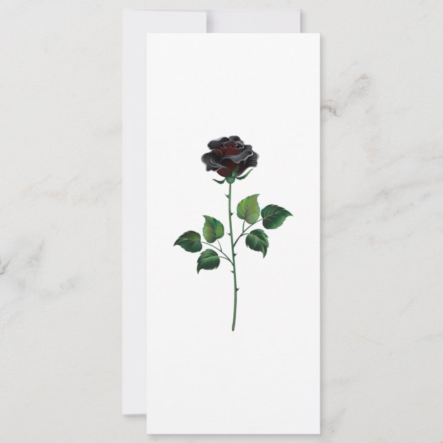 Carte Fleur rose noire (Devant)