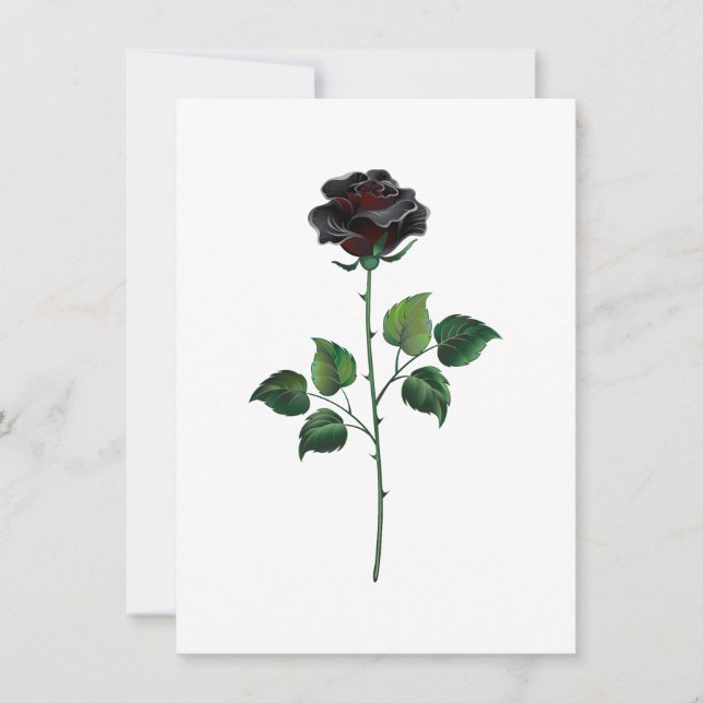Carte Fleur rose noire (Devant)