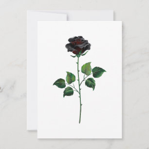 Carte Fleur rose noire