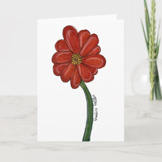 Carte Fleur Rouge