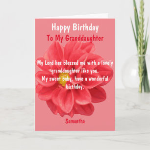 Carte Fleur Rouge Dahlia Joyeuse Fille Anniversaire