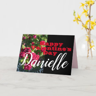 Carte Fleur rouge Heureuse Sainte-Valentin Nom des femme