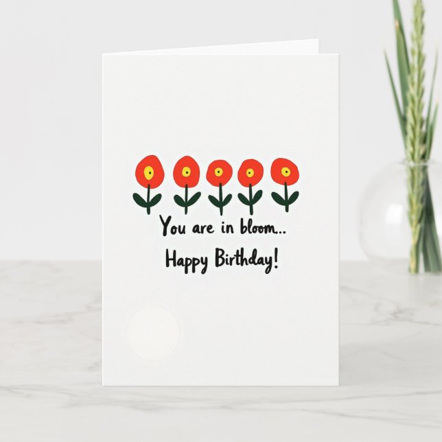Carte Fleur Rouge Jaune (Devant)
