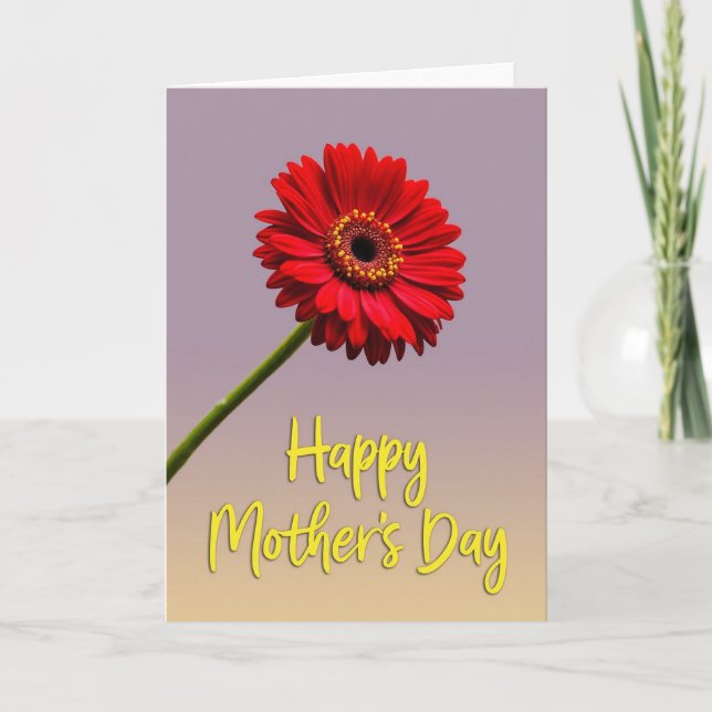 Carte Fleur Rouge Radieuse (Devant)