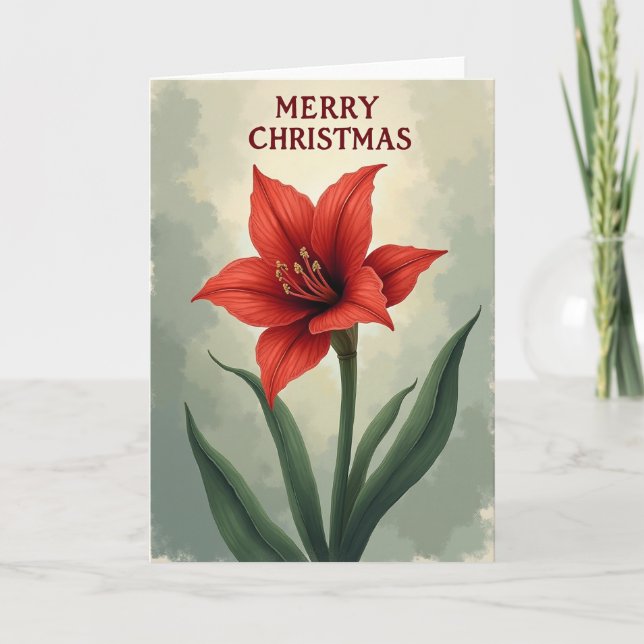 Carte Fleur Rouge Vibrante (Devant)