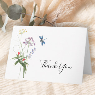 Carte Fleur sauvage Aquarelle Fleurs Merci nuptial