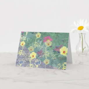 Carte Fleur sauvage Art original Toute occasion Vide