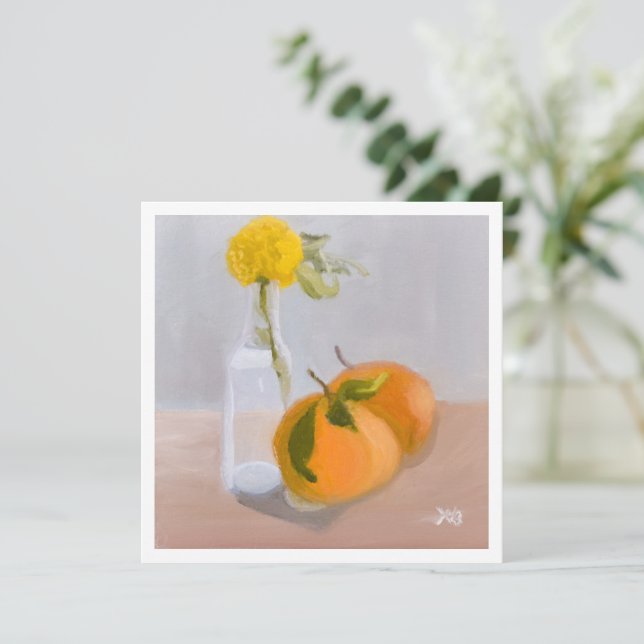 Carte Fleur sauvage et oranges (Debout devant)