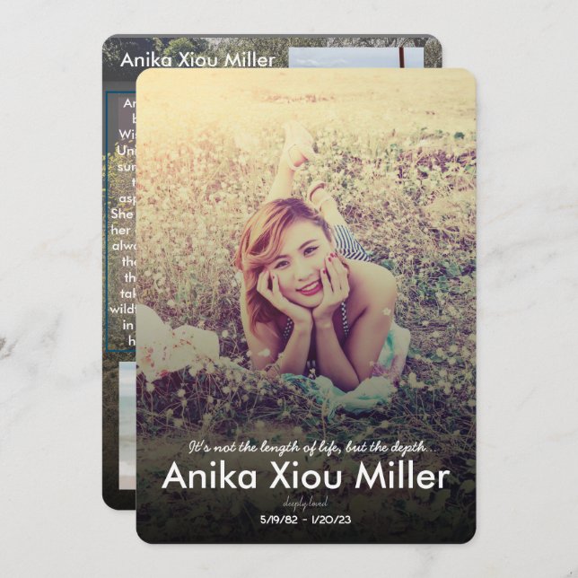 Carte fleur sauvage Memorial Flat (Devant / Derrière)