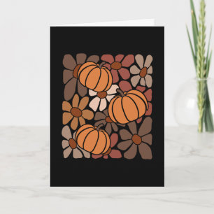 Carte Fleur Sauvage Saison Citrouille Automne Feuilles d