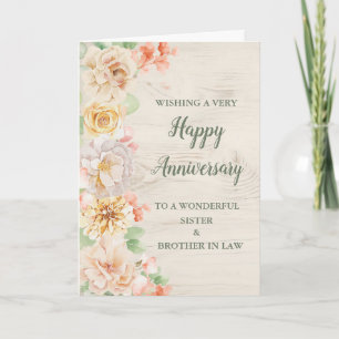 Carte Fleur soeur et frère en droit Anniversaire