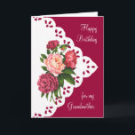 Carte Fleur vintage de pivoine pour l'anniversaire de<br><div class="desc">Fleur vintage de pivoine pour la grand-maman,  anniversaire de grand-mère</div>
