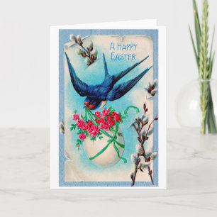 Carte Fleur vintage d'Oeufs de la Semelle de Pâques