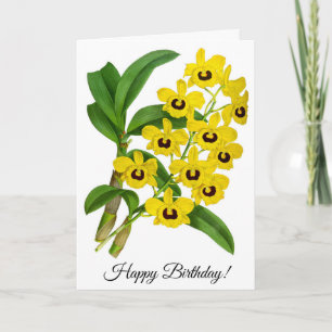 Carte Fleur vintage Jaune Personnalisée