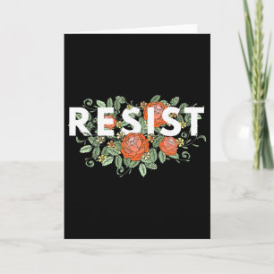 Carte Fleur Vintage Résiste Anti-trump Pas Mon Président
