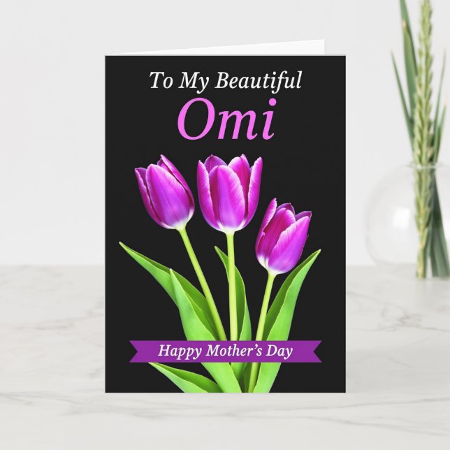 Carte Fleur Violet Omi Card (Devant)
