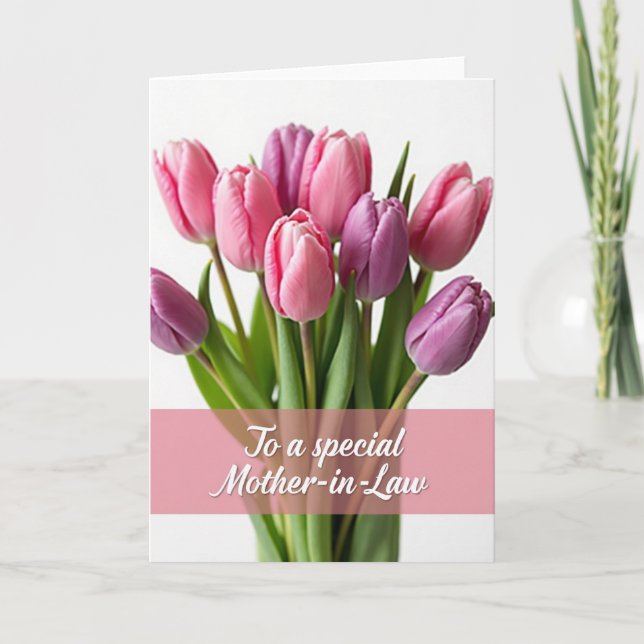 Carte Fleur Violette Chevron (Devant)
