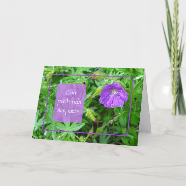 Carte Fleur violette sympathie de nous à vous (Devant)
