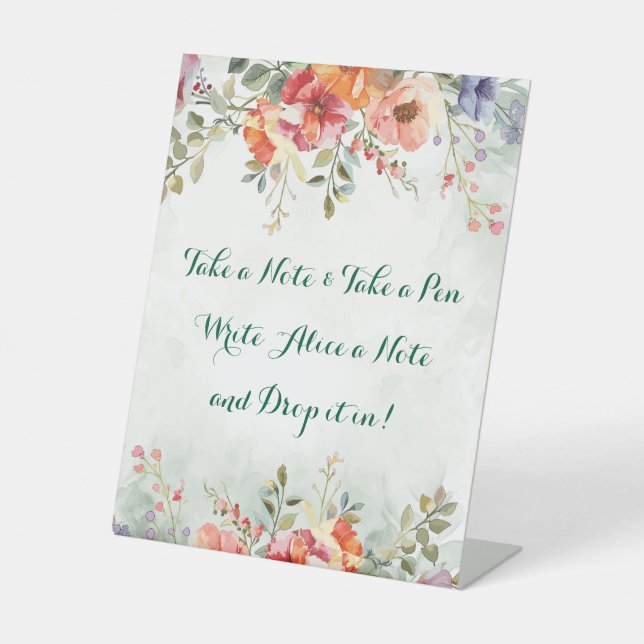 Carte Fleur Wild Panneau Anniversaire ou Mariage (Recto)