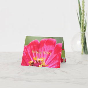 Carte Fleur Zinnia rose