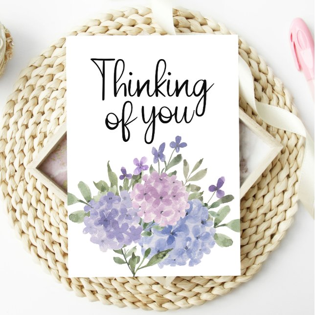 Carte Fleurale Hydrangea Pastel Pensee Pour Vous (Créateur téléchargé)
