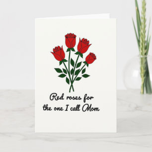 Carte Fleurale Maman Roses Rouges